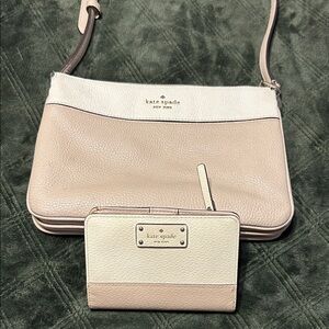 Kate Spade Cream and Tan Crossbody Bag Set